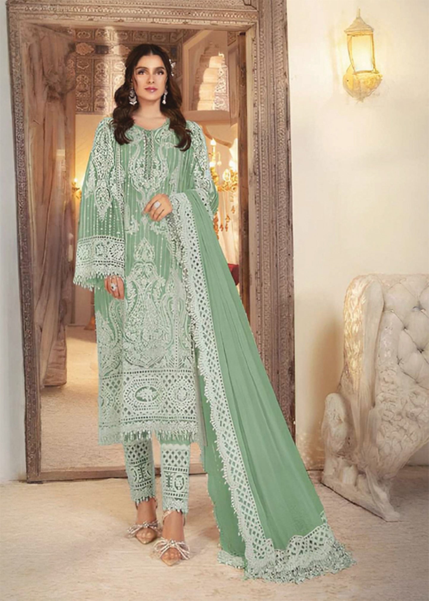 Embroidered unstitched