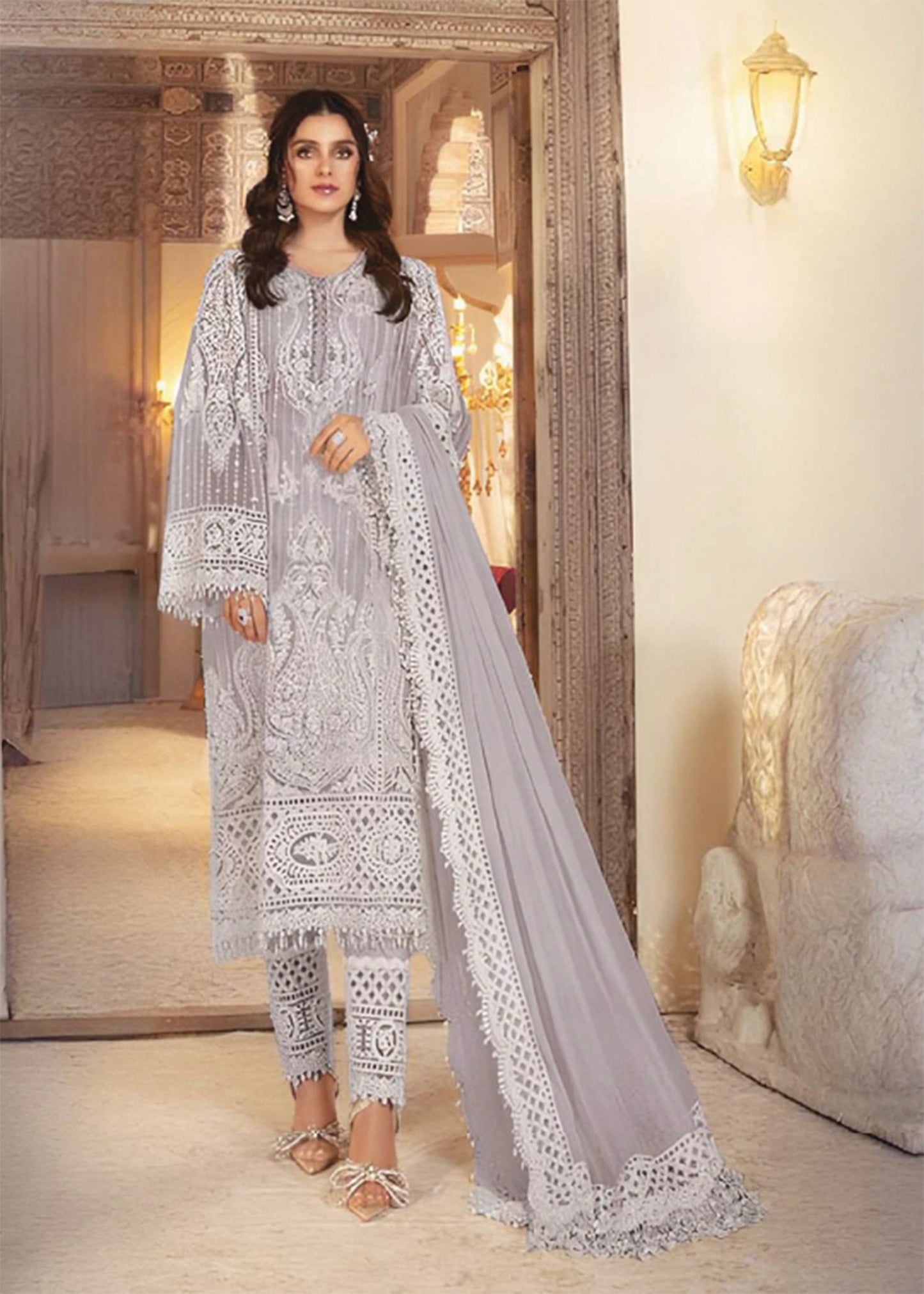 Embroidered unstitched