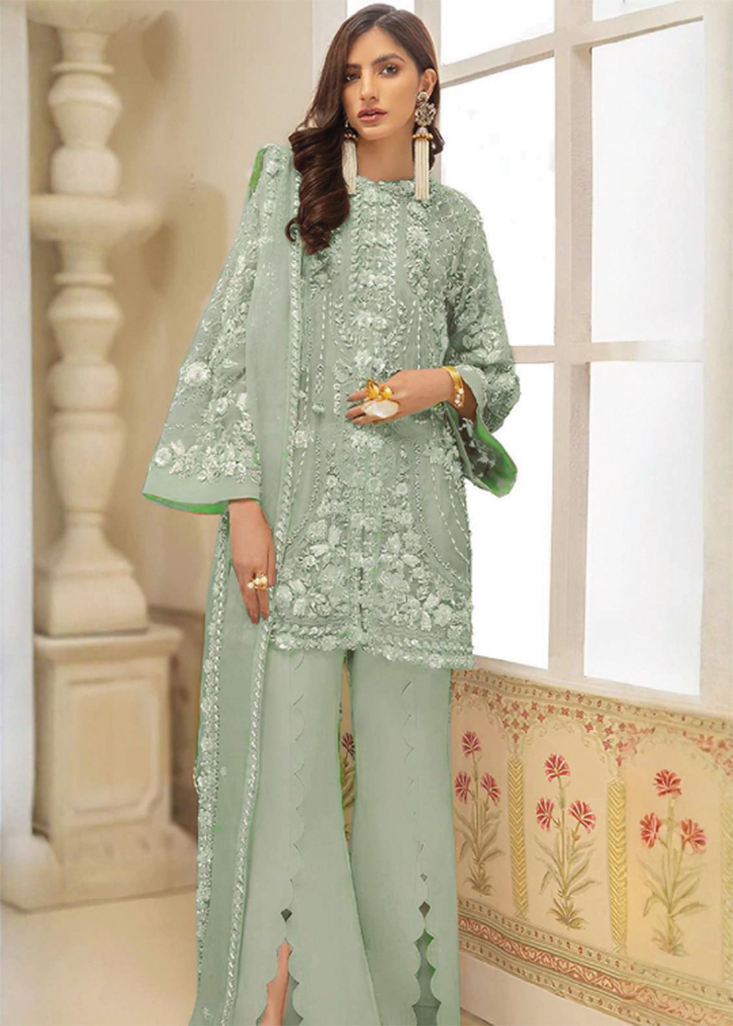 Ivory Luxe Embroidered